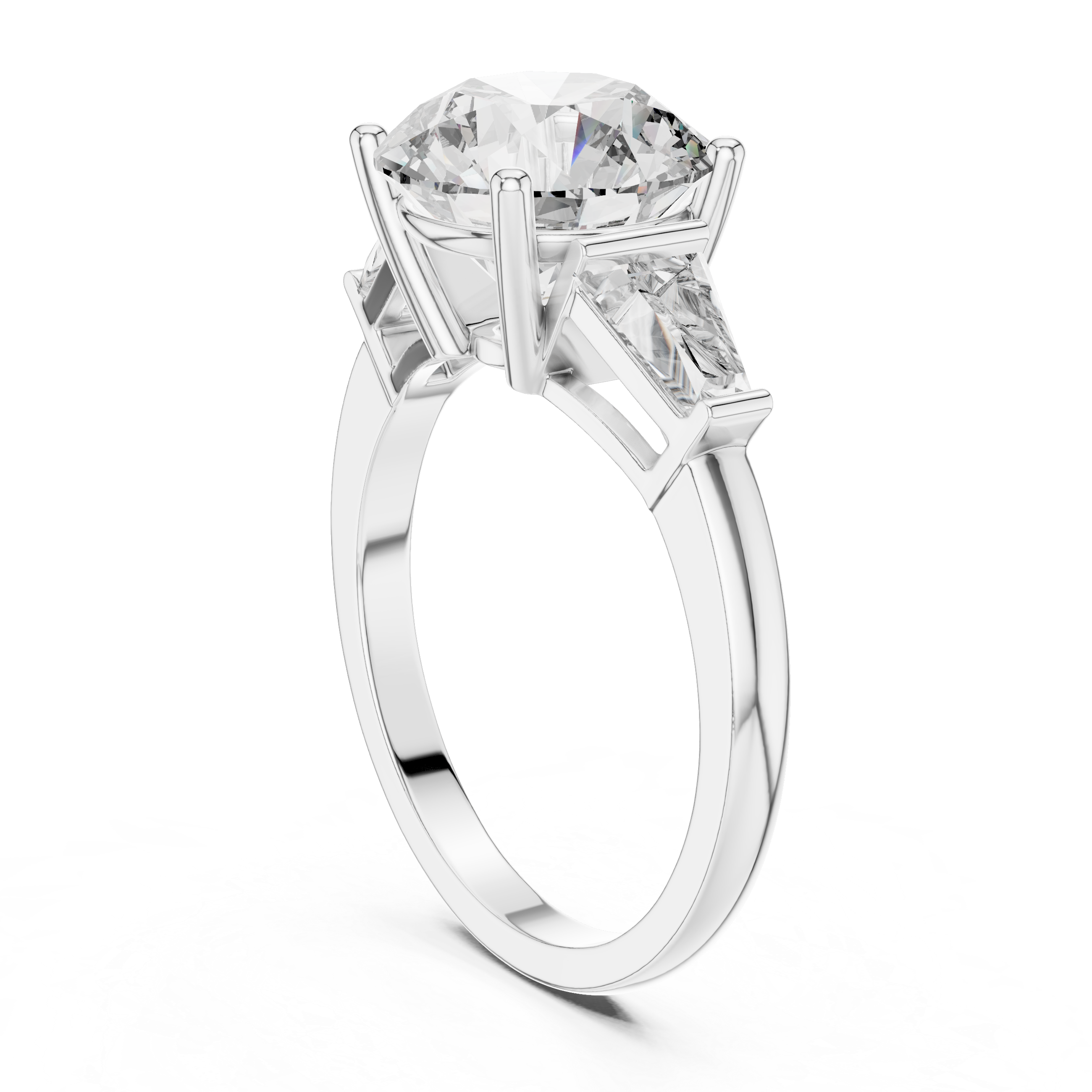 Gold 3Ct Round Three Stone Lab Grown Diamond Vespe Ring