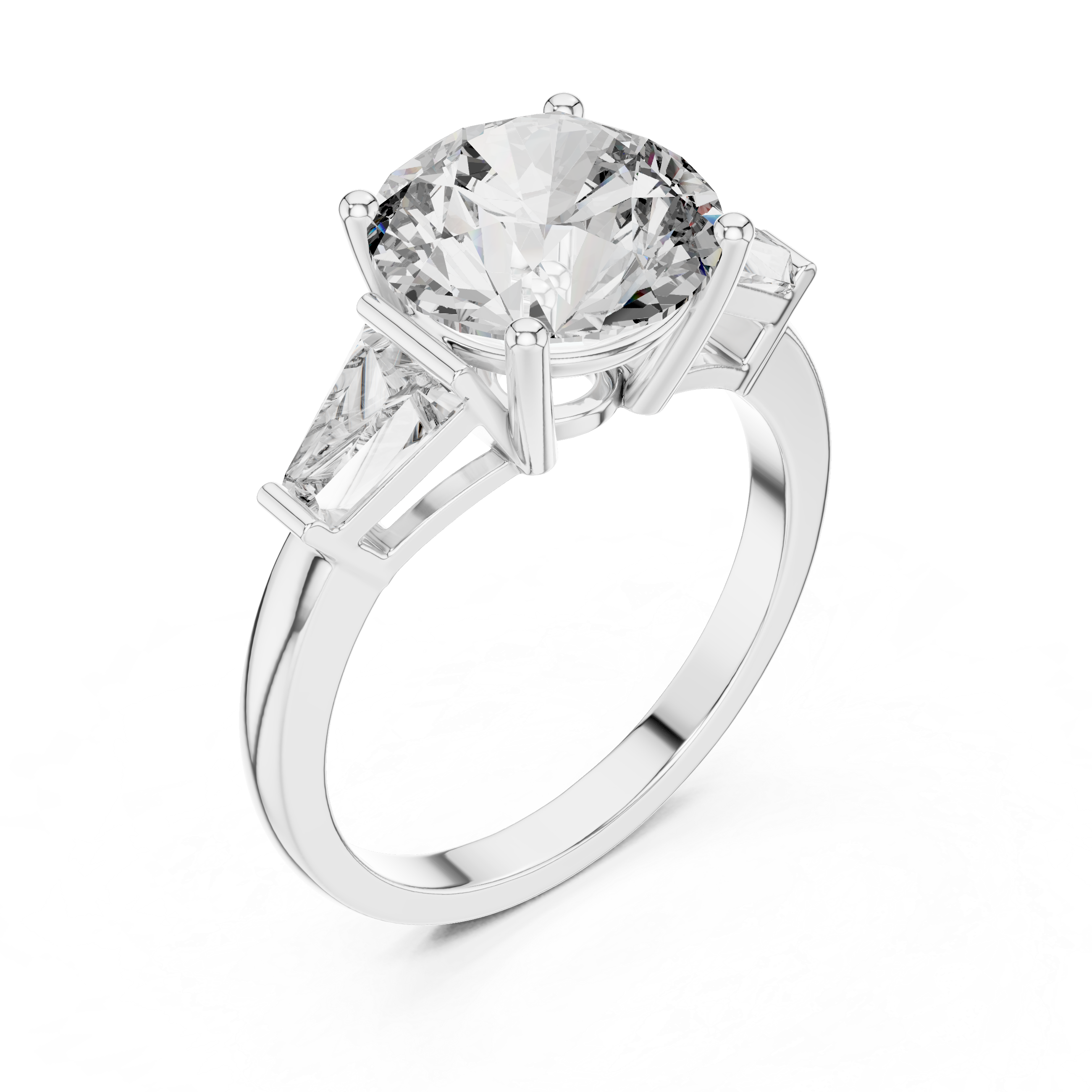 Gold 3Ct Round Three Stone Lab Grown Diamond Vespe Ring