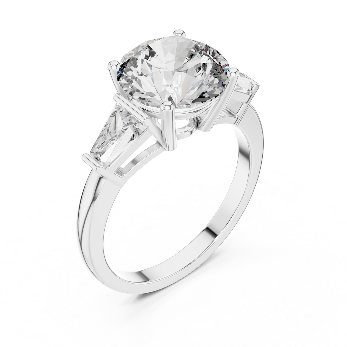 Gold 3Ct Round Three Stone Lab Grown Diamond Vespe Ring