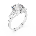Gold 3Ct Round Three Stone Lab Grown Diamond Vespe Ring