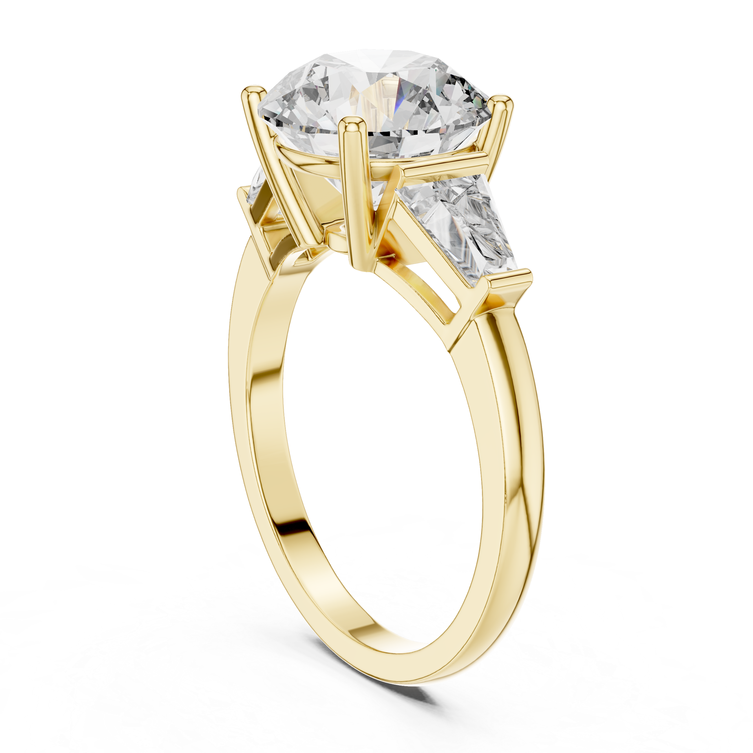 Gold 3Ct Round Three Stone Lab Grown Diamond Vespe Ring