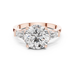 Gold 3Ct Round Three Stone Lab Grown Diamond Vespe Ring