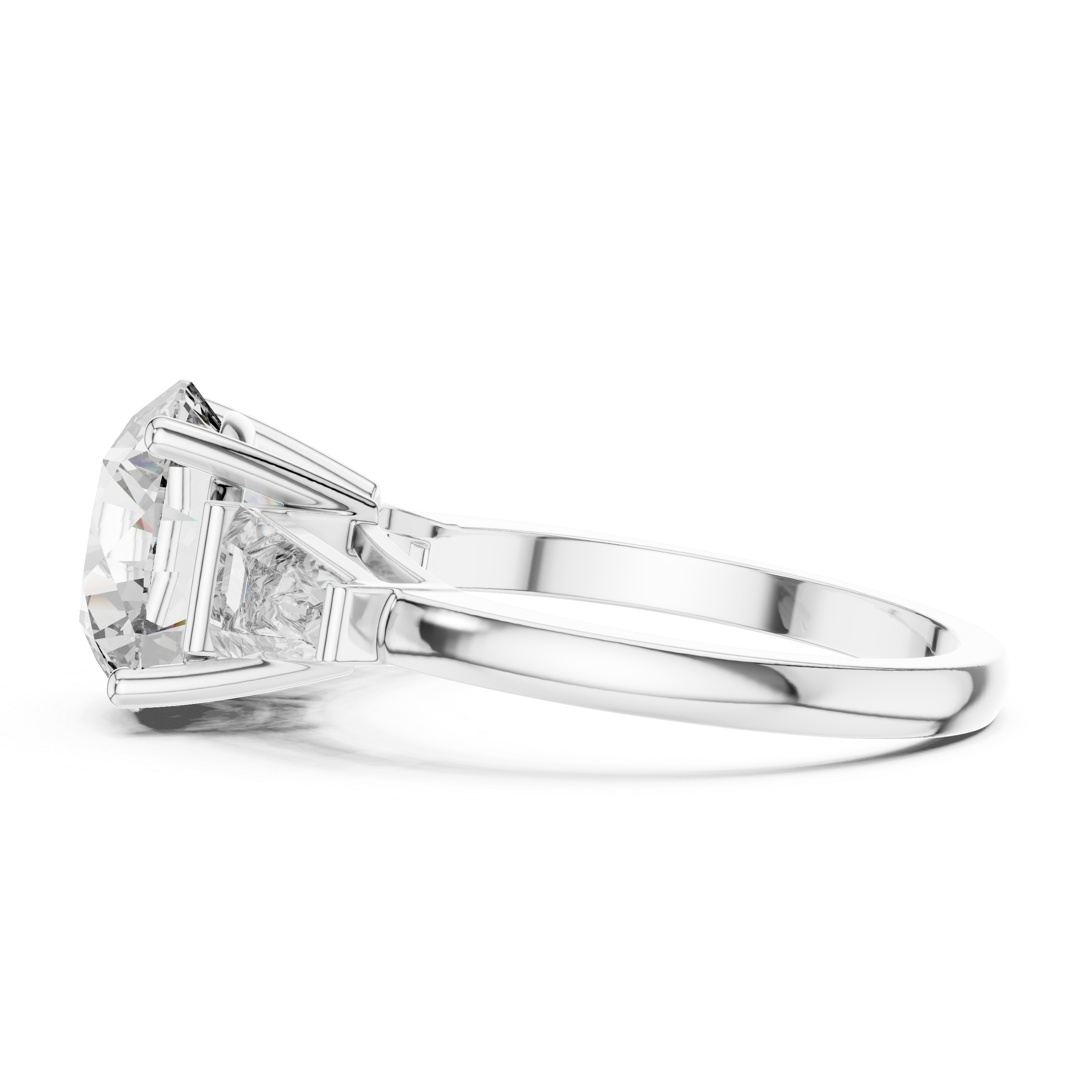 Gold 3Ct Round Three Stone Lab Grown Diamond Vespe Ring
