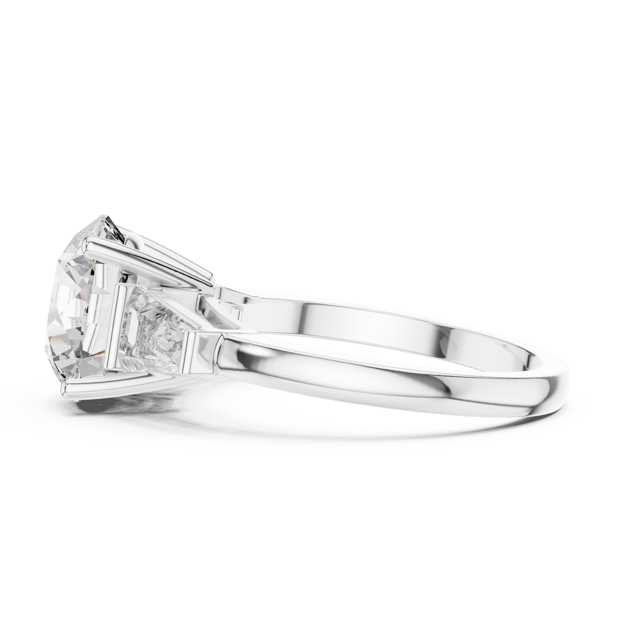 Gold 3Ct Round Three Stone Lab Grown Diamond Vespe Ring