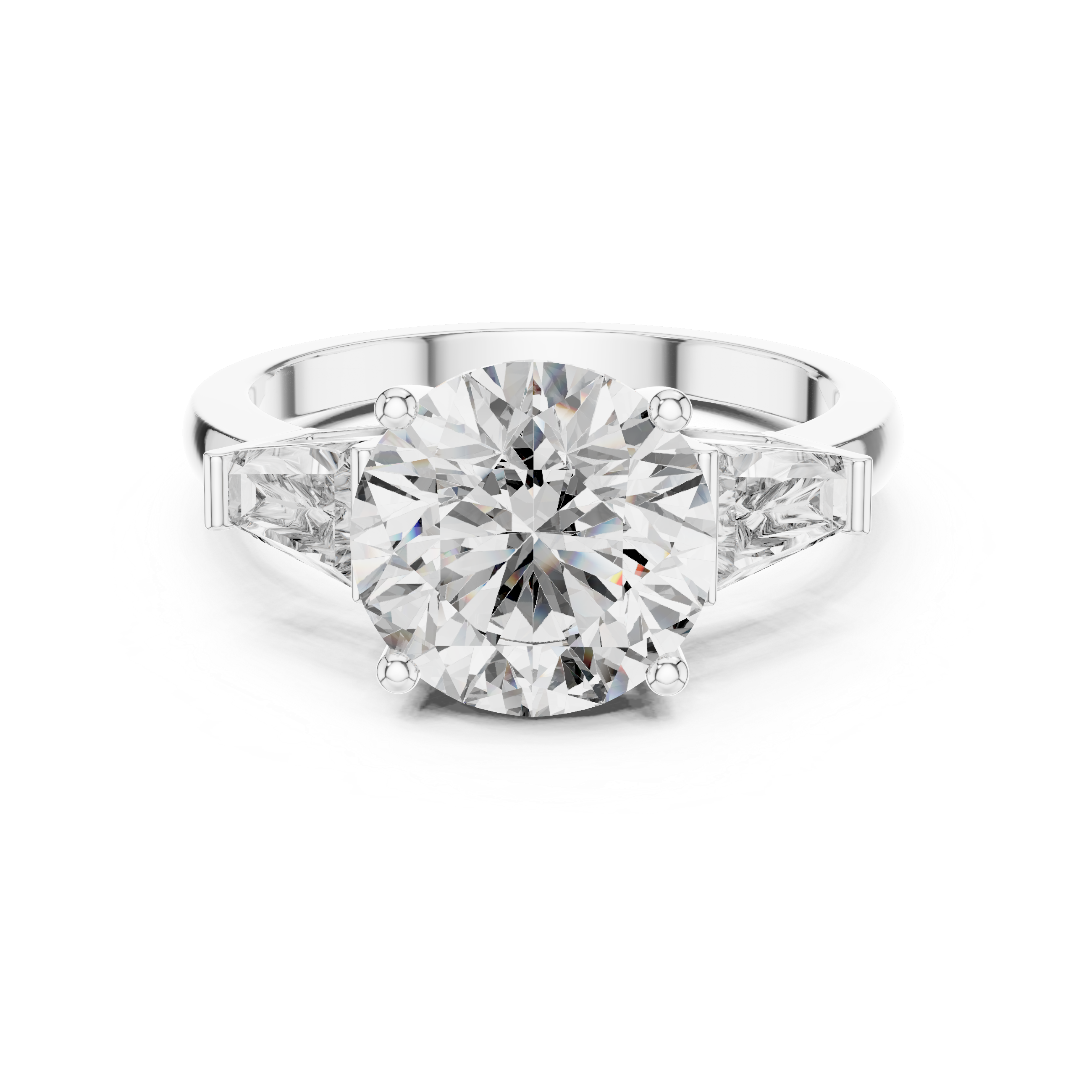 Gold 3Ct Round Three Stone Lab Grown Diamond Vespe Ring