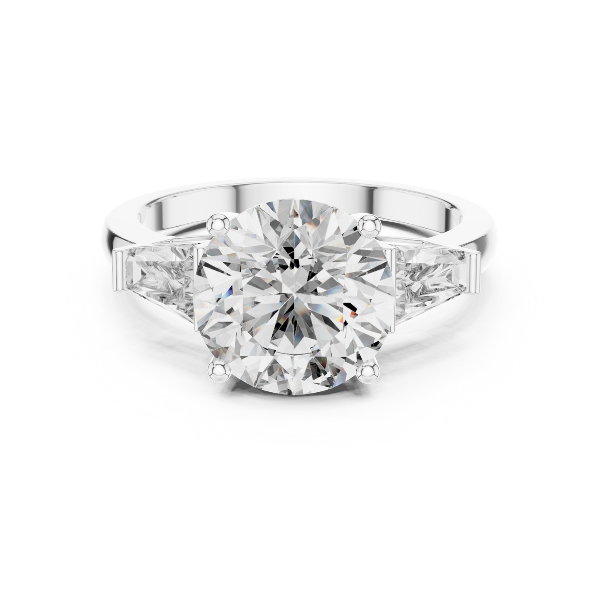 Gold 3Ct Round Three Stone Lab Grown Diamond Vespe Ring