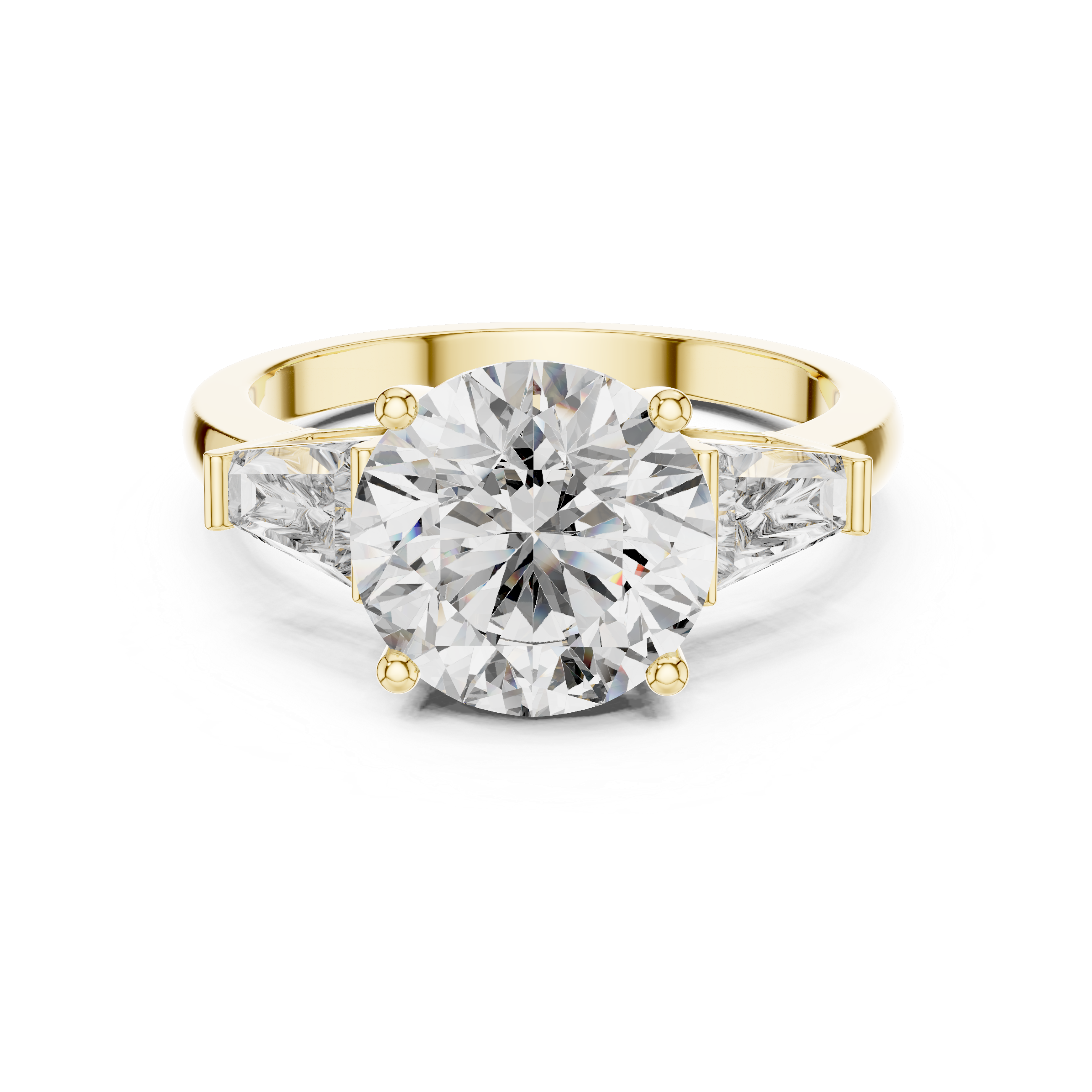 Gold 3Ct Round Three Stone Lab Grown Diamond Vespe Ring