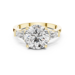 Gold 3Ct Round Three Stone Lab Grown Diamond Vespe Ring