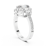 Gold 1Ct Oval Halo Pave Lab Grown Diamond Obel Ring