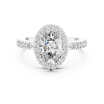 Gold 1Ct Oval Halo Pave Lab Grown Diamond Obel Ring