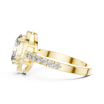 Gold 1Ct Oval Halo Pave Lab Grown Diamond Obel Ring