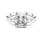 Gold 1Ct Emerald Cut Three Stone Lab Grown Diamond Bronti Ring