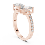 Gold 1Ct Pear Emerald Toi Et Moi Lab Grown Diamond Fabio Ring