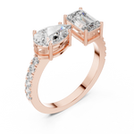Gold 1Ct Pear Emerald Toi Et Moi Lab Grown Diamond Fabio Ring