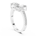 Gold 1Ct Pear Emerald Toi Et Moi Lab Grown Diamond Fabio Ring