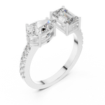 Gold 1Ct Pear Emerald Toi Et Moi Lab Grown Diamond Fabio Ring