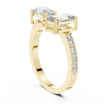 Gold 1Ct Pear Emerald Toi Et Moi Lab Grown Diamond Fabio Ring
