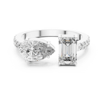 Gold 1Ct Pear Emerald Toi Et Moi Lab Grown Diamond Fabio Ring