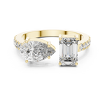 Gold 1Ct Pear Emerald Toi Et Moi Lab Grown Diamond Fabio Ring