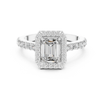 Gold 1Ct Emerald Halo Pave Lab Grown Diamond Zaki Ring