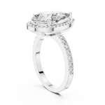 Gold 4Ct Pear Halo Pave Lab Grown Diamond Cinna Ring