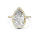 Gold 4Ct Pear Halo Pave Lab Grown Diamond Cinna Ring