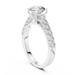 Gold 1Ct Round Side Stone Lab Grown Diamond Plina Ring