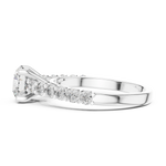Gold 1Ct Round Side Stone Lab Grown Diamond Plina Ring