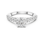 Gold 1Ct Round Side Stone Lab Grown Diamond Plina Ring