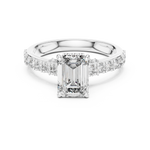 Gold 1Ct Emerald Hidden Halo Pave Lab Grown Diamond Domi Ring