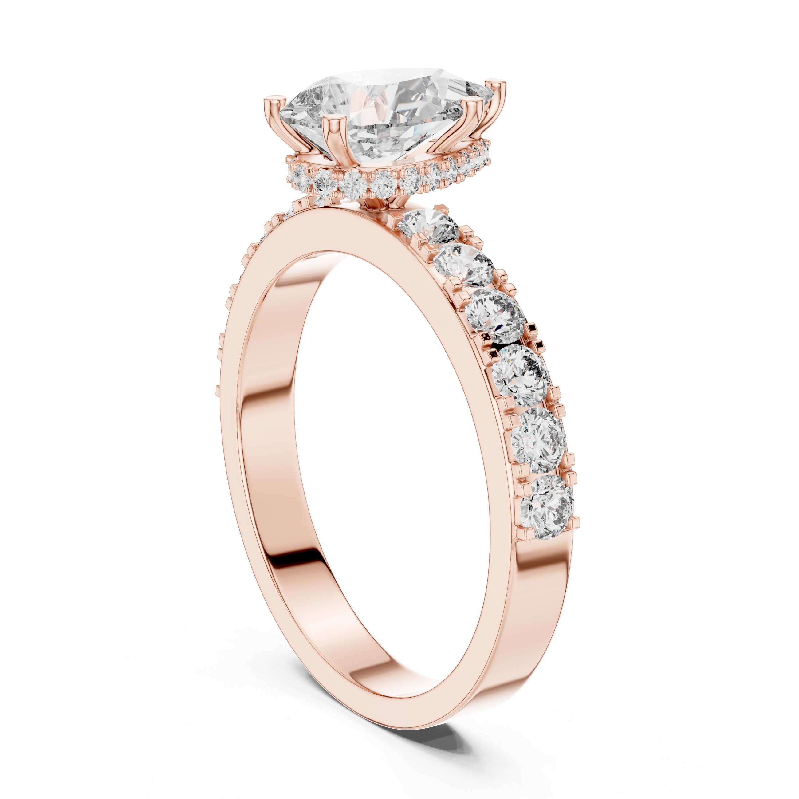 Gold 1Ct Pear Pave Lab Grown Diamond Orla Ring