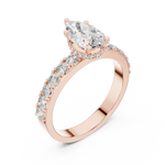 Gold 1Ct Pear Pave Lab Grown Diamond Orla Ring