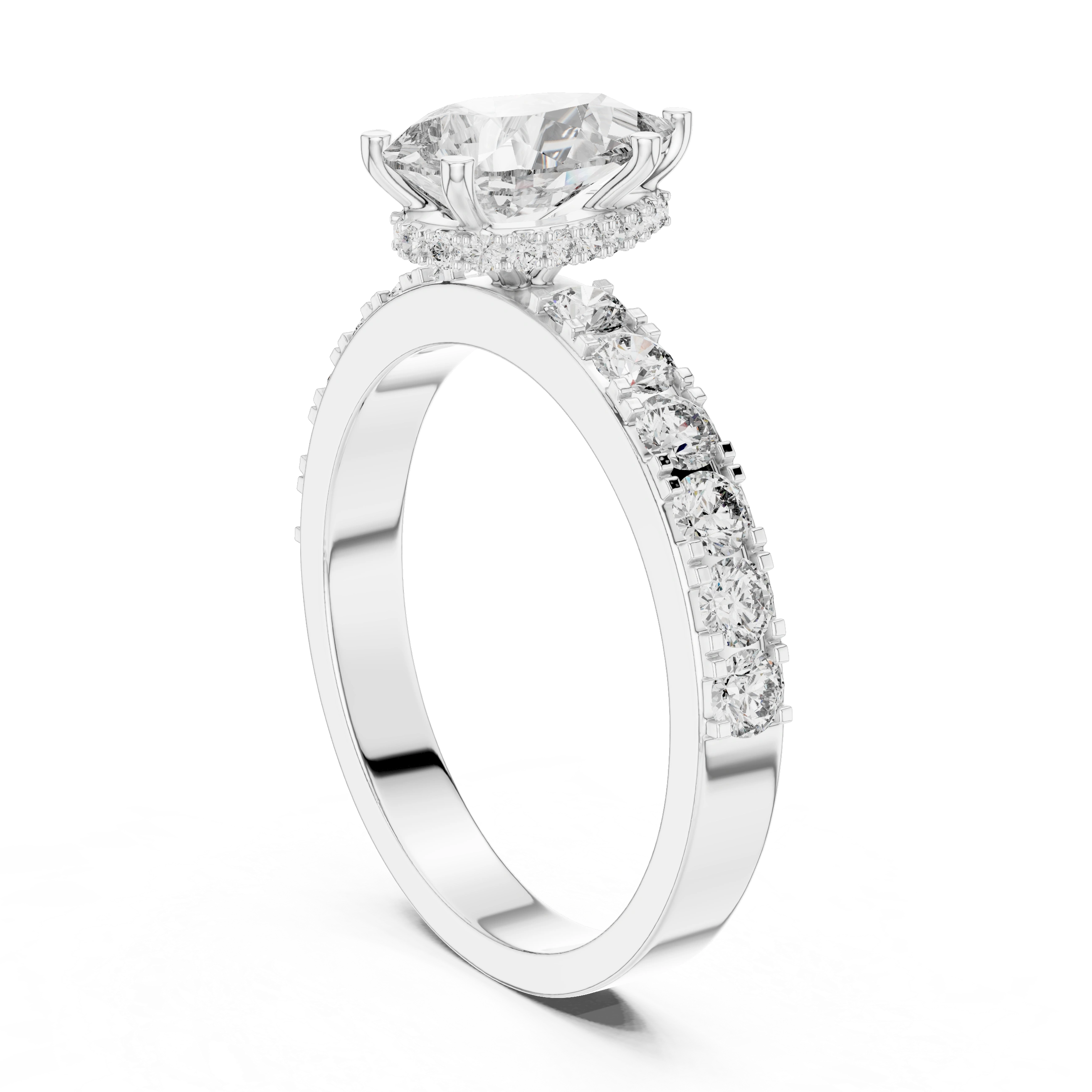 Gold 1Ct Pear Pave Lab Grown Diamond Orla Ring