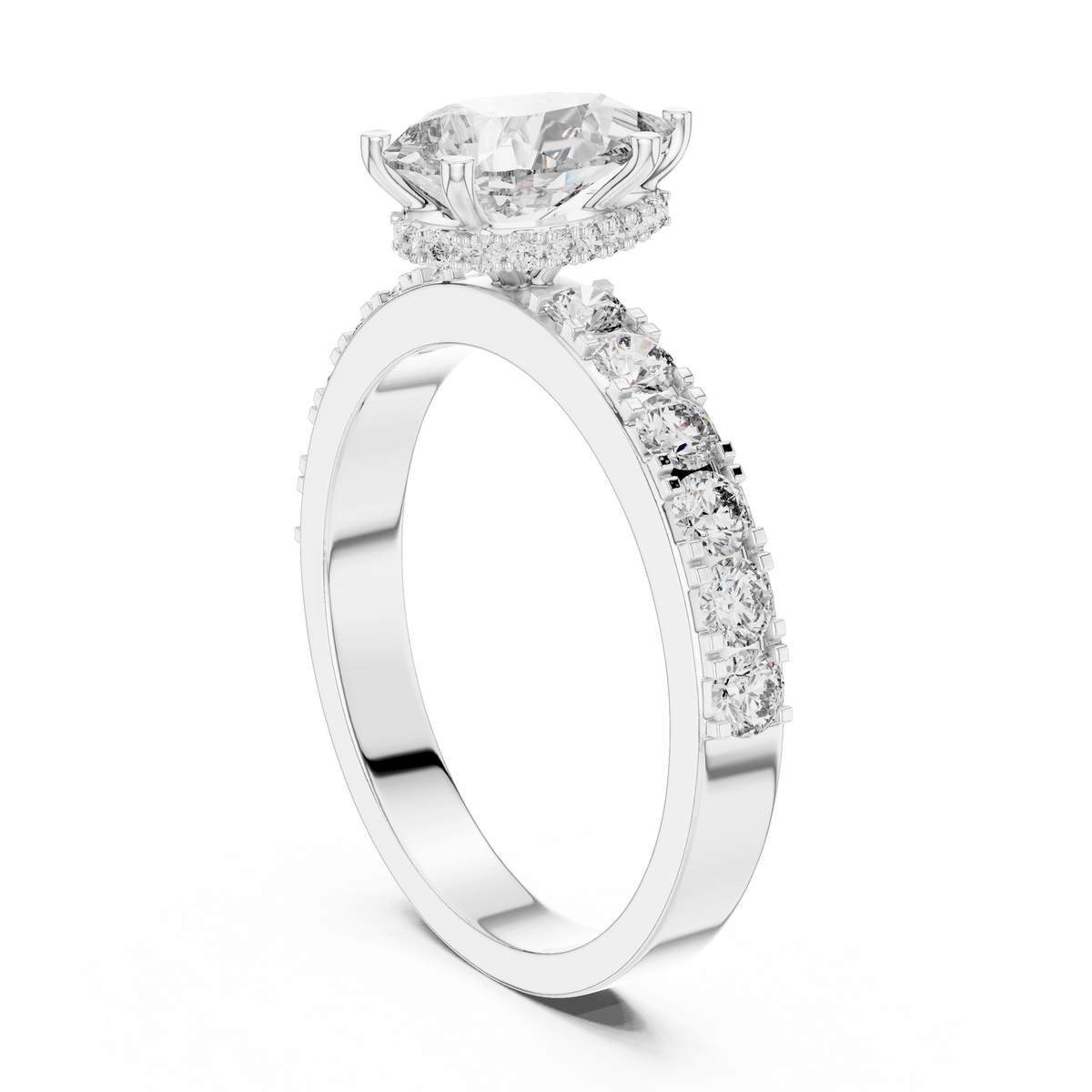 Gold 1Ct Pear Pave Lab Grown Diamond Orla Ring