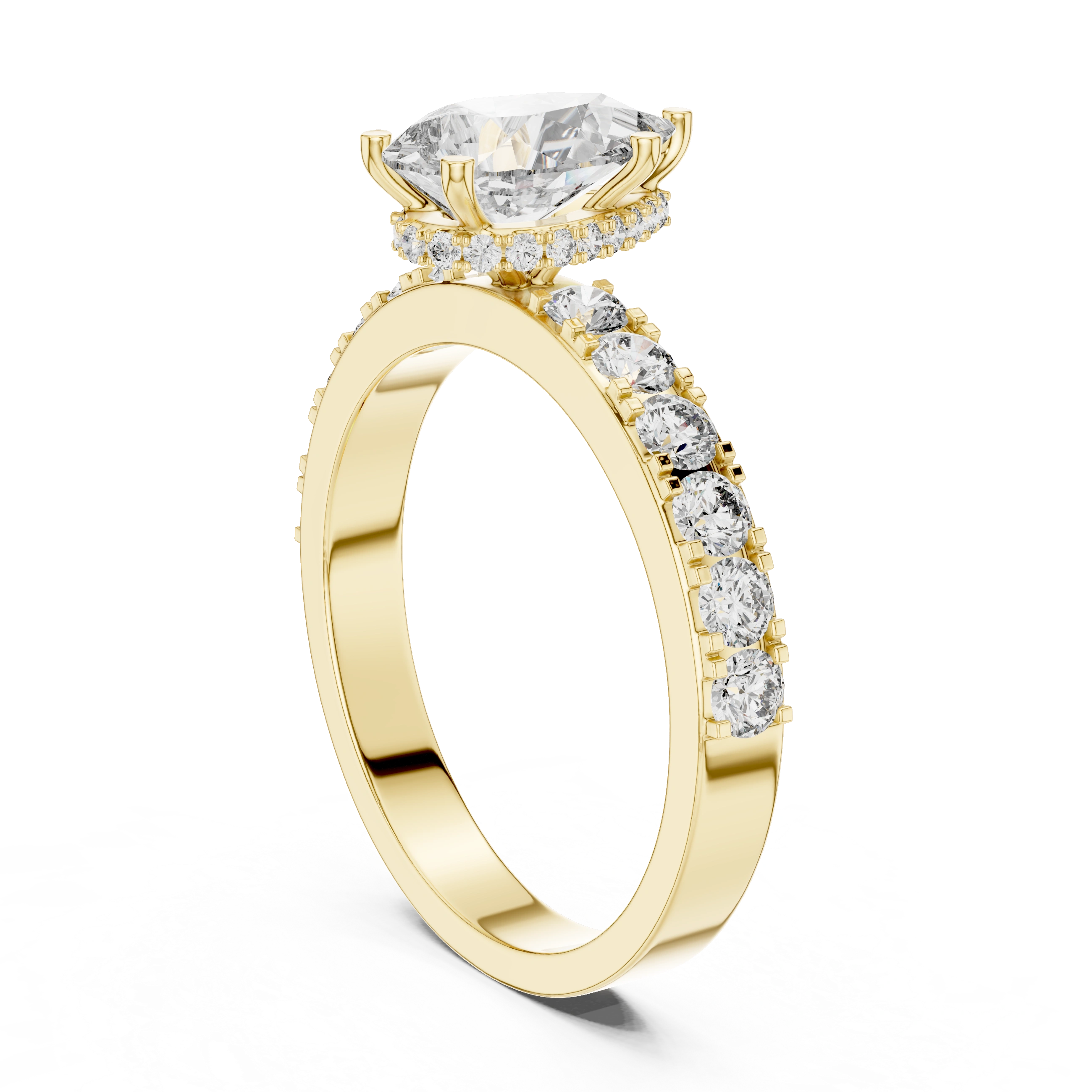 Gold 1Ct Pear Pave Lab Grown Diamond Orla Ring