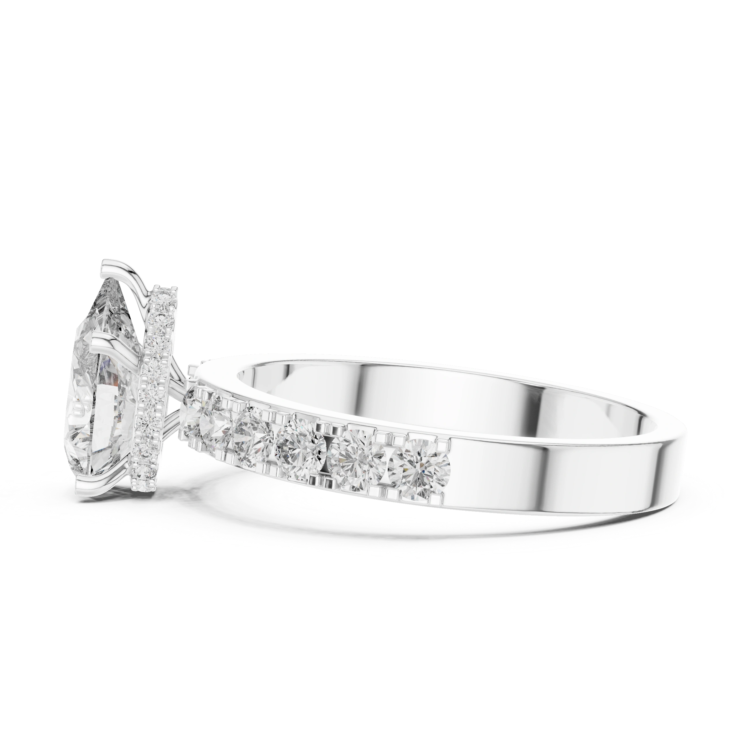 Gold 1Ct Pear Pave Lab Grown Diamond Orla Ring