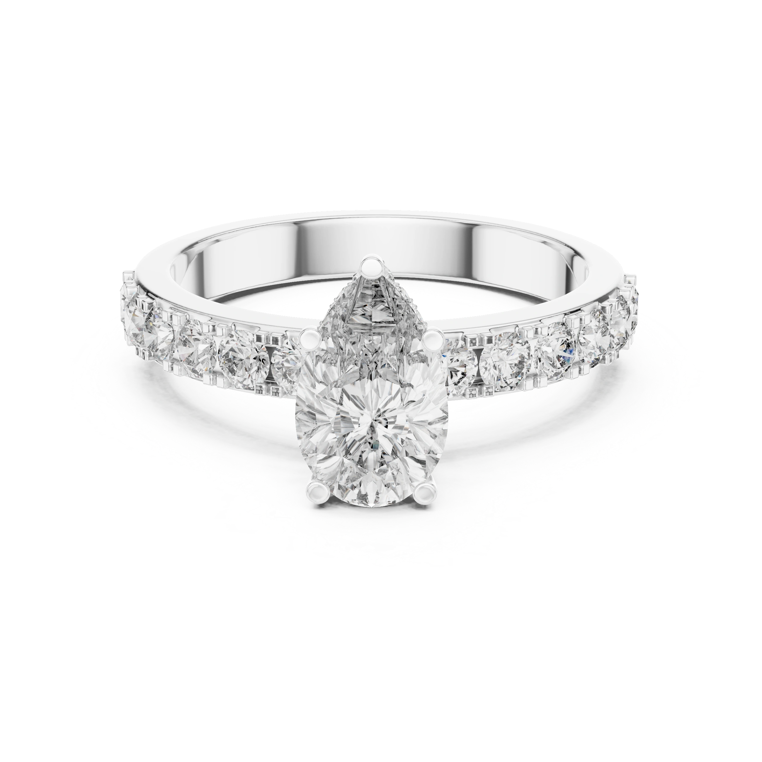 Gold 1Ct Pear Pave Lab Grown Diamond Orla Ring