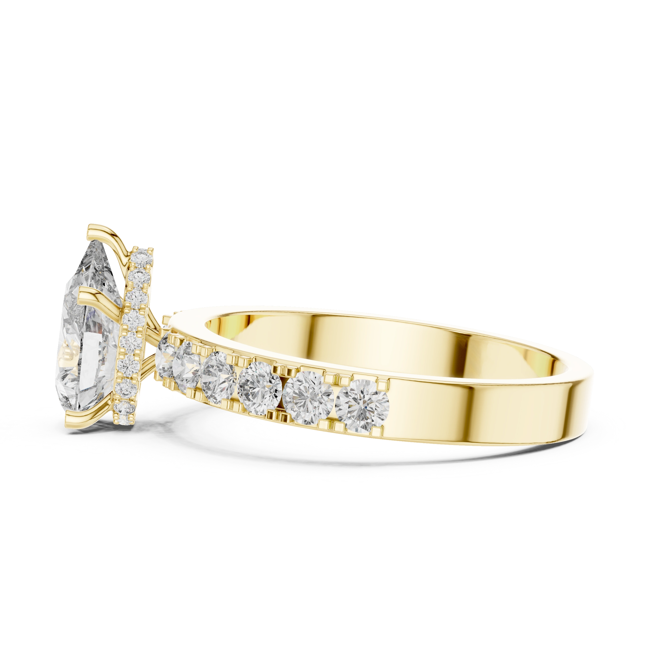 Gold 1Ct Pear Pave Lab Grown Diamond Orla Ring