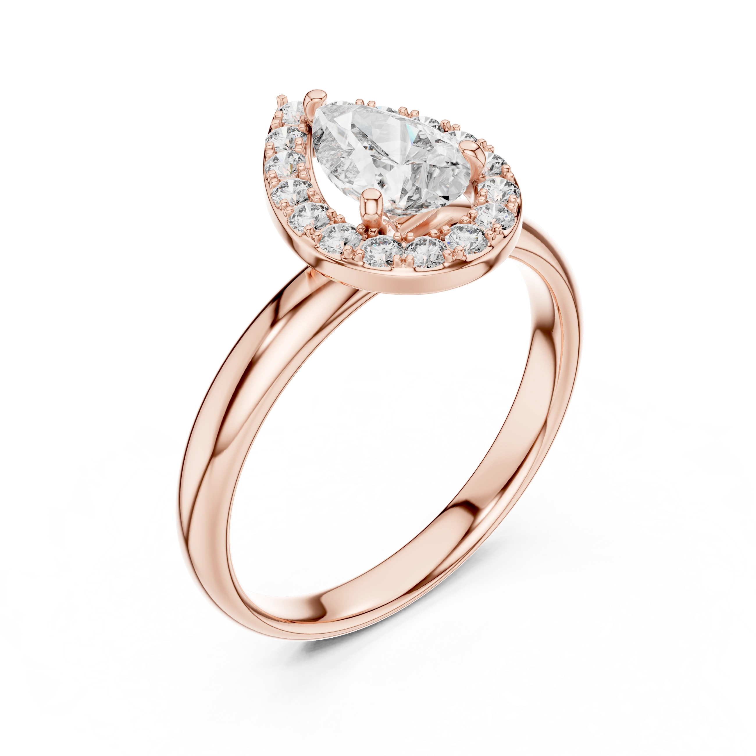 Gold 1Ct Pear Halo Lab Grown Diamond Tymi Ring