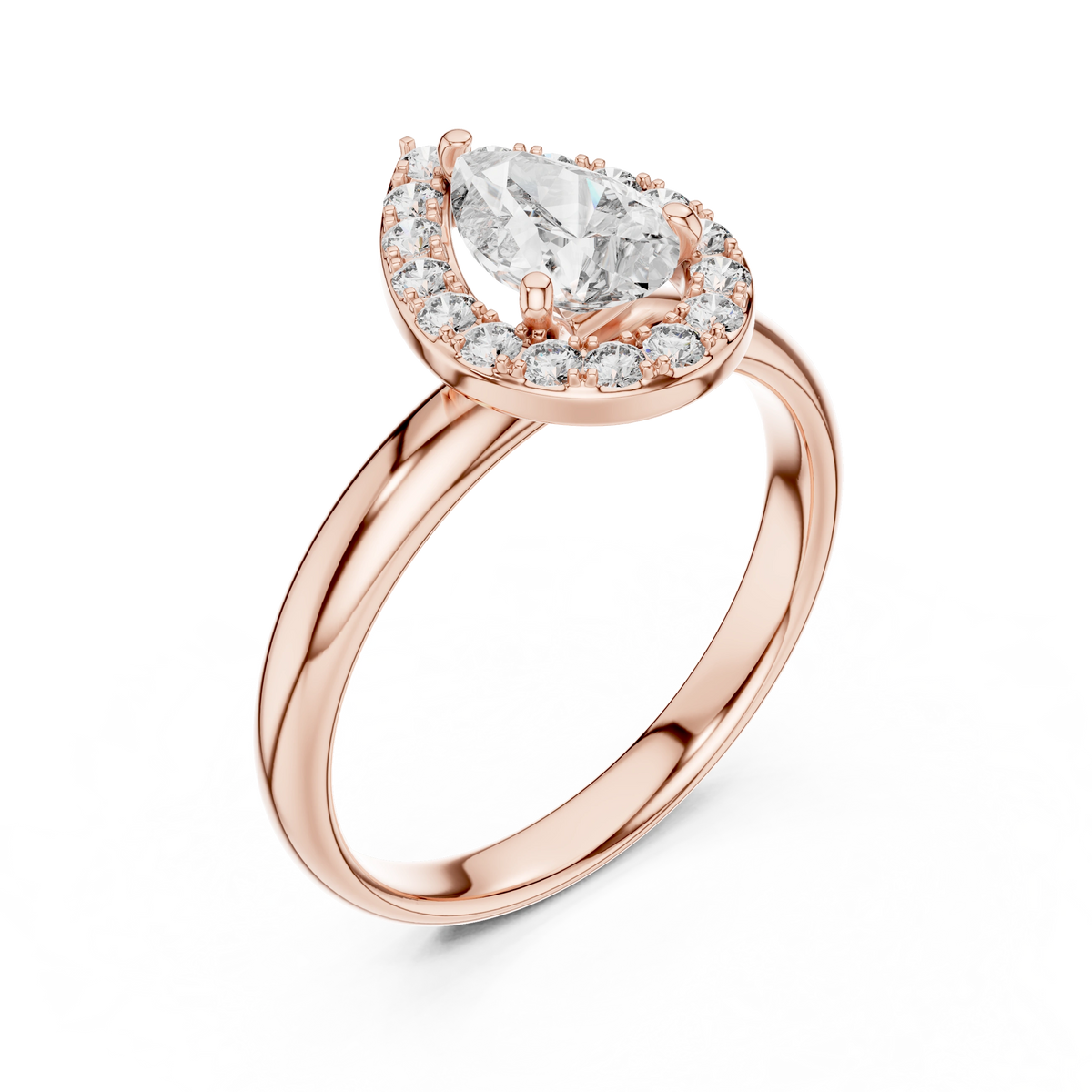 Gold 1Ct Pear Halo Lab Grown Diamond Tymi Ring
