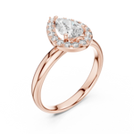 Gold 1Ct Pear Halo Lab Grown Diamond Tymi Ring