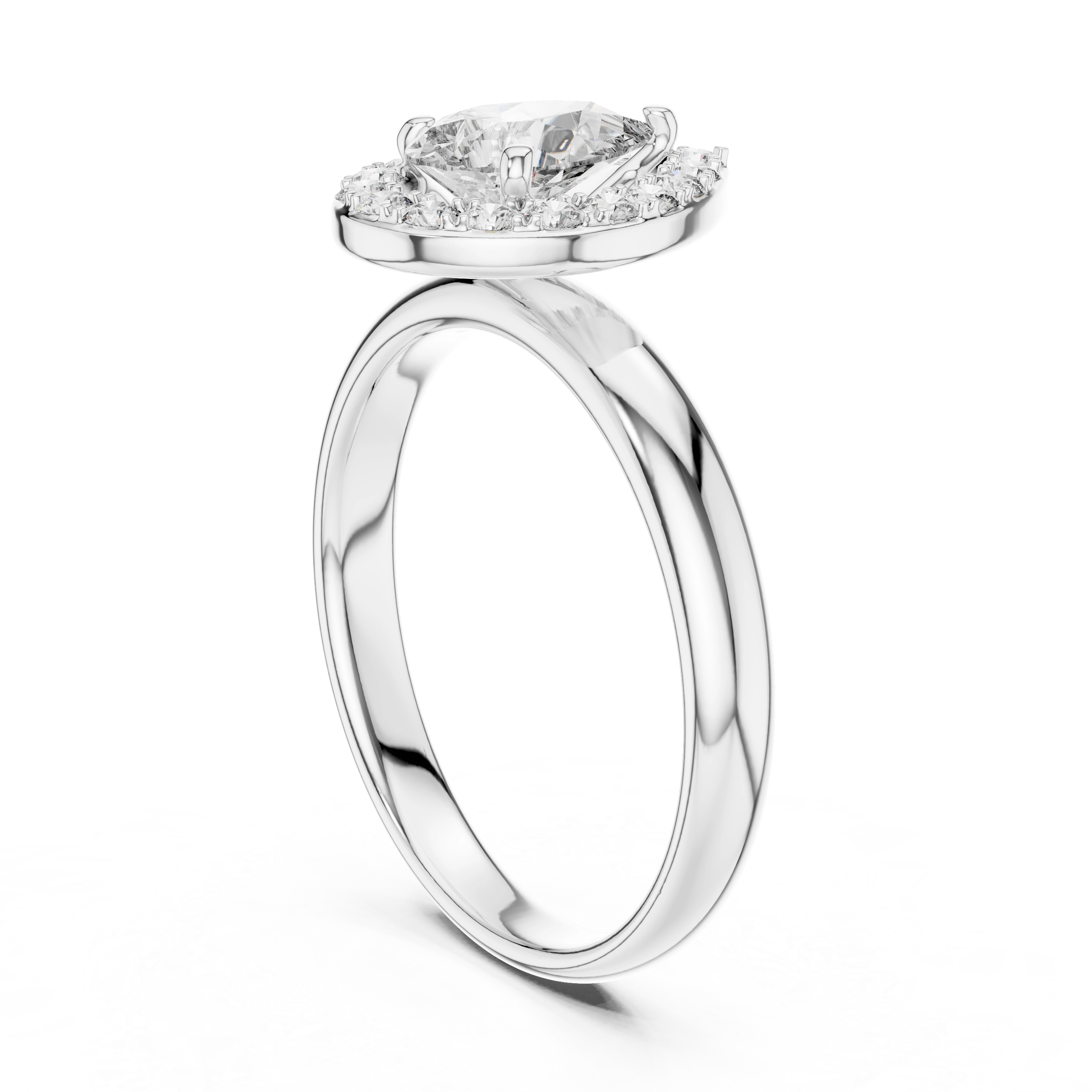 Gold 1Ct Pear Halo Lab Grown Diamond Tymi Ring