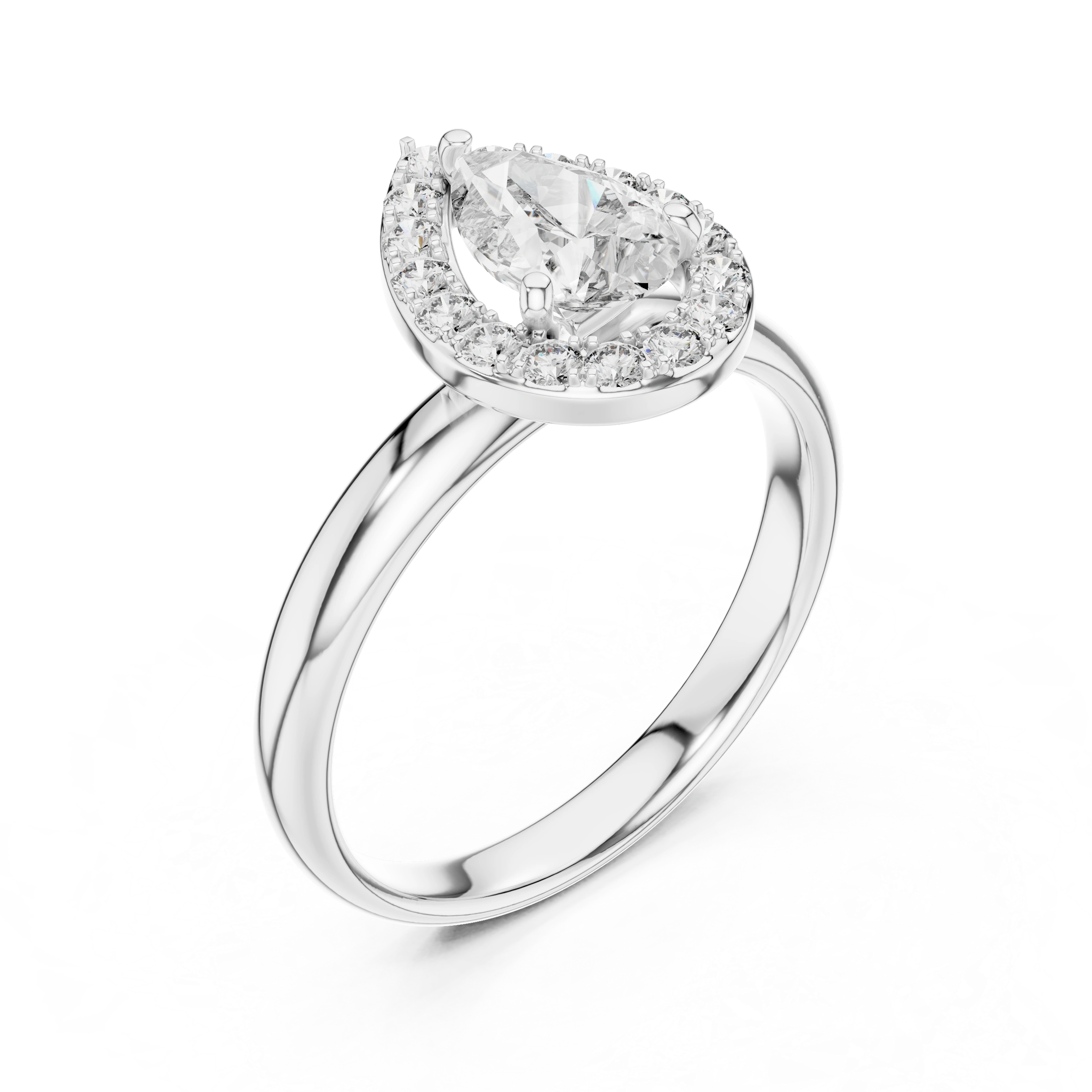 Gold 1Ct Pear Halo Lab Grown Diamond Tymi Ring