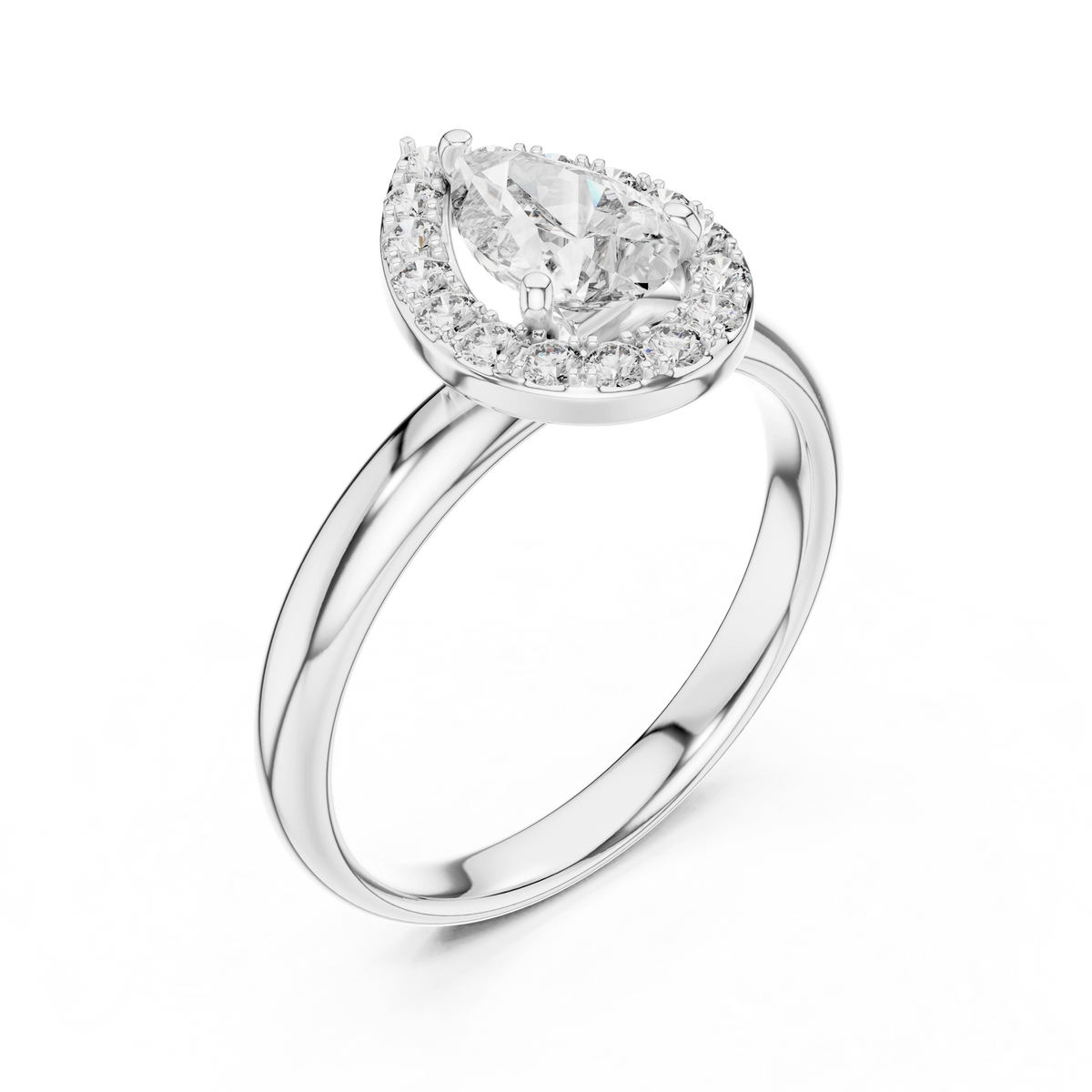 Gold 1Ct Pear Halo Lab Grown Diamond Tymi Ring