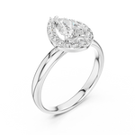 Gold 1Ct Pear Halo Lab Grown Diamond Tymi Ring