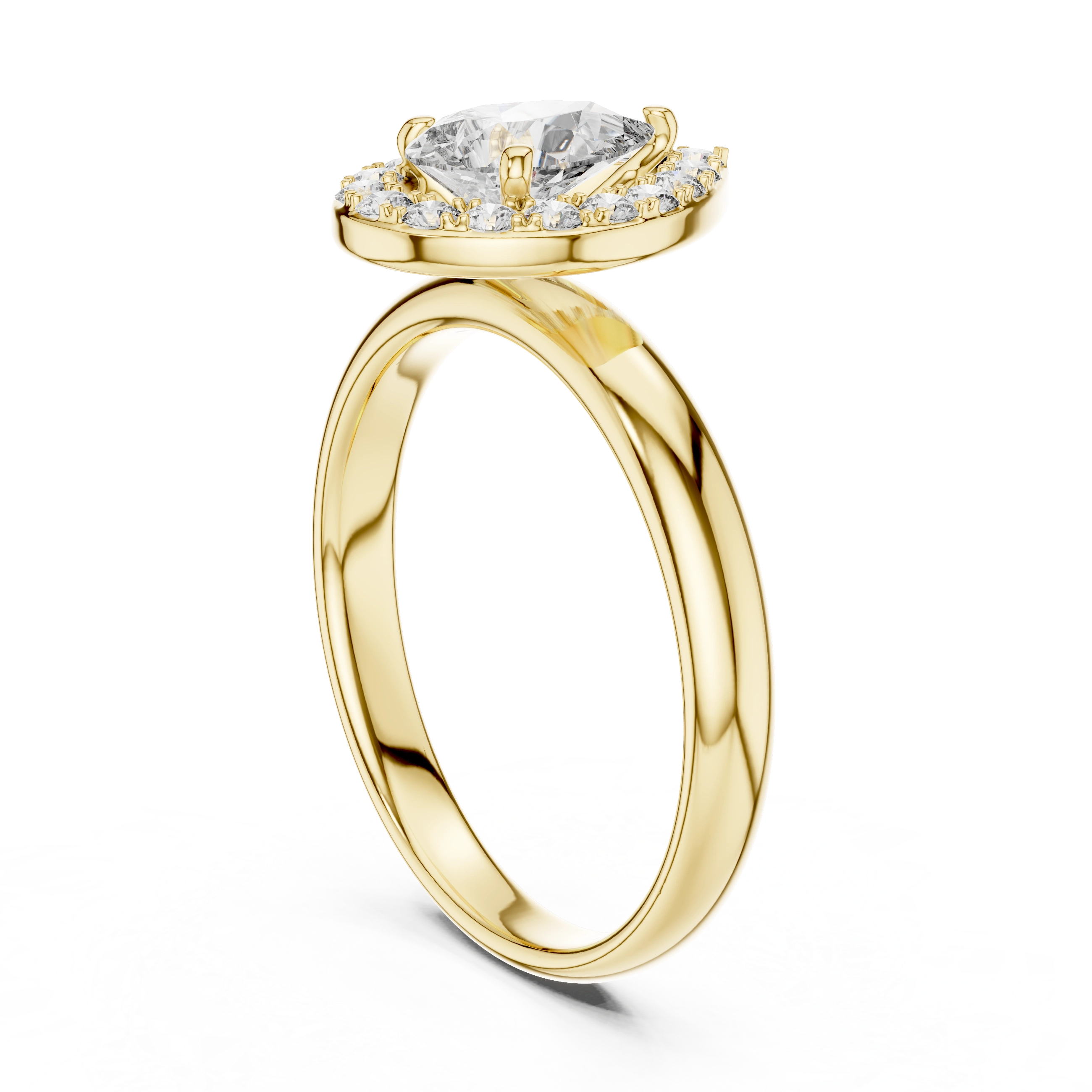 Gold 1Ct Pear Halo Lab Grown Diamond Tymi Ring