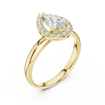 Gold 1Ct Pear Halo Lab Grown Diamond Tymi Ring