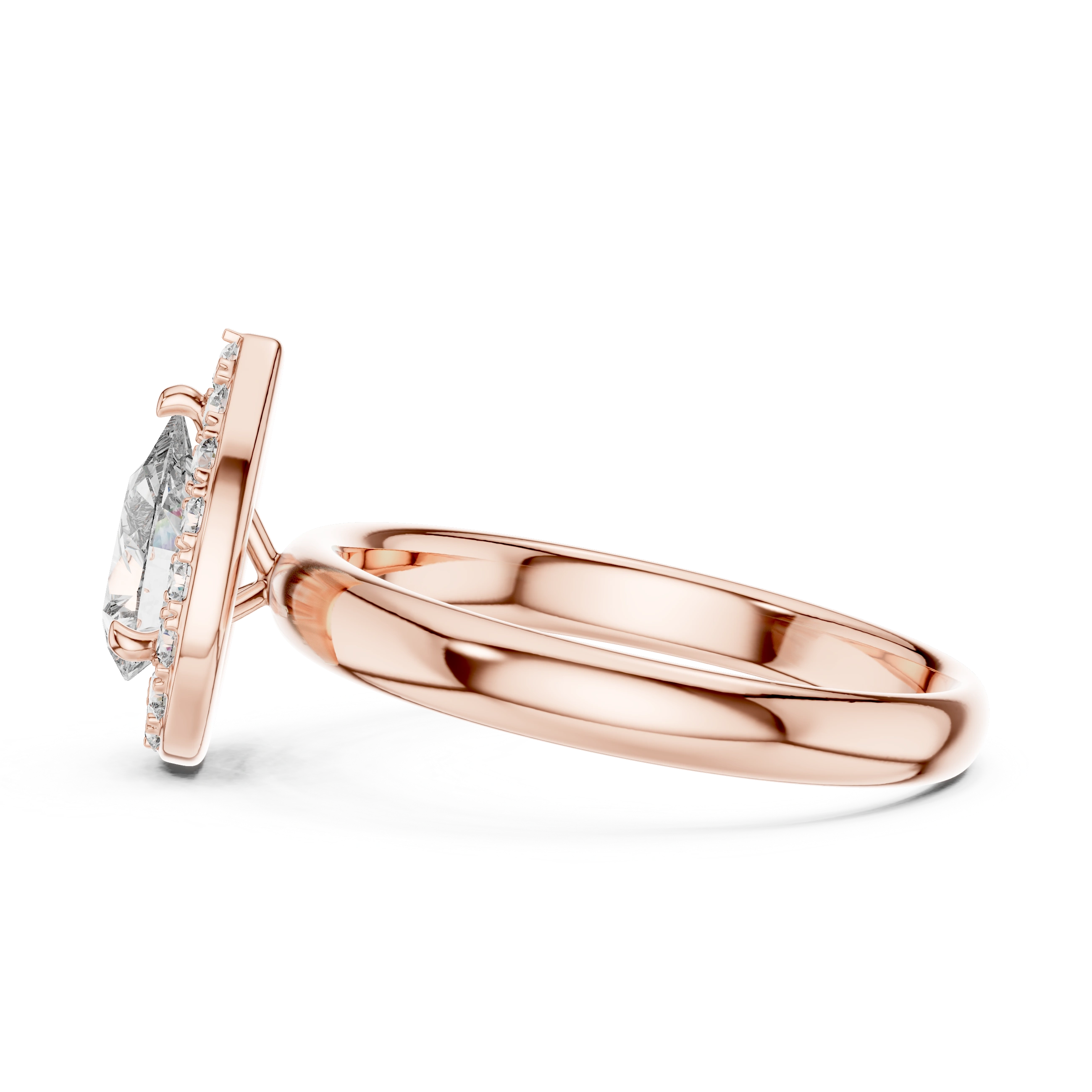 Gold 1Ct Pear Halo Lab Grown Diamond Tymi Ring