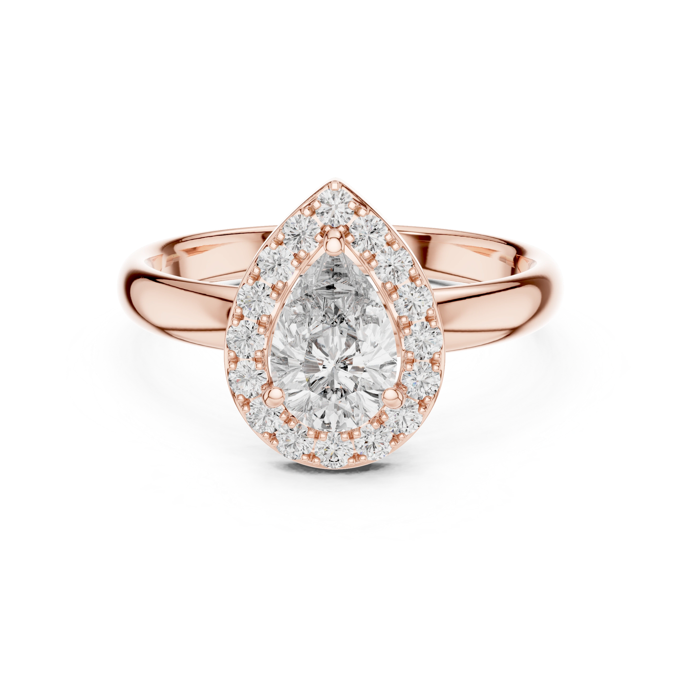 Gold 1Ct Pear Halo Lab Grown Diamond Tymi Ring