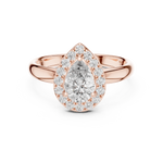 Gold 1Ct Pear Halo Lab Grown Diamond Tymi Ring
